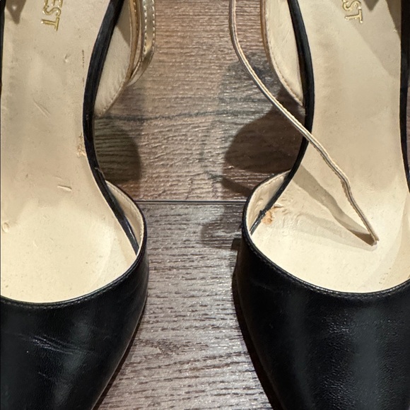 Nine West Women's Black and Tan with Silver Heel & Ankle Strap Shoes. - Picture 6 of 10
